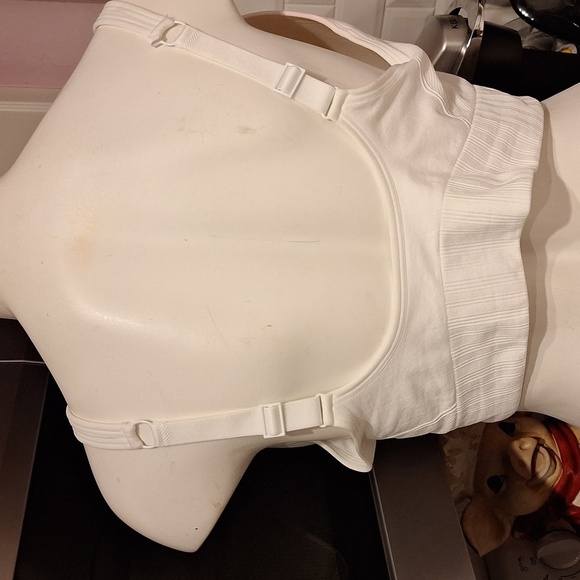 q White V-Neck Bralette Size XXL - Picture 2 of 5